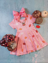Pink Pumpkins Twirl Dress